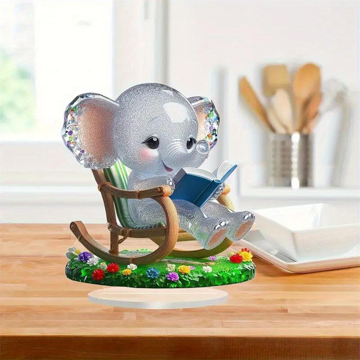 Cute Gray Rocking Chair Acrylic Ornaments Book And Flower Desktop Decoration Classic Theme Elephant Design
Cute Gray Rocking Chair Acrylic Ornaments Book And Flower Desktop Decoration Classic Theme Elephant Design