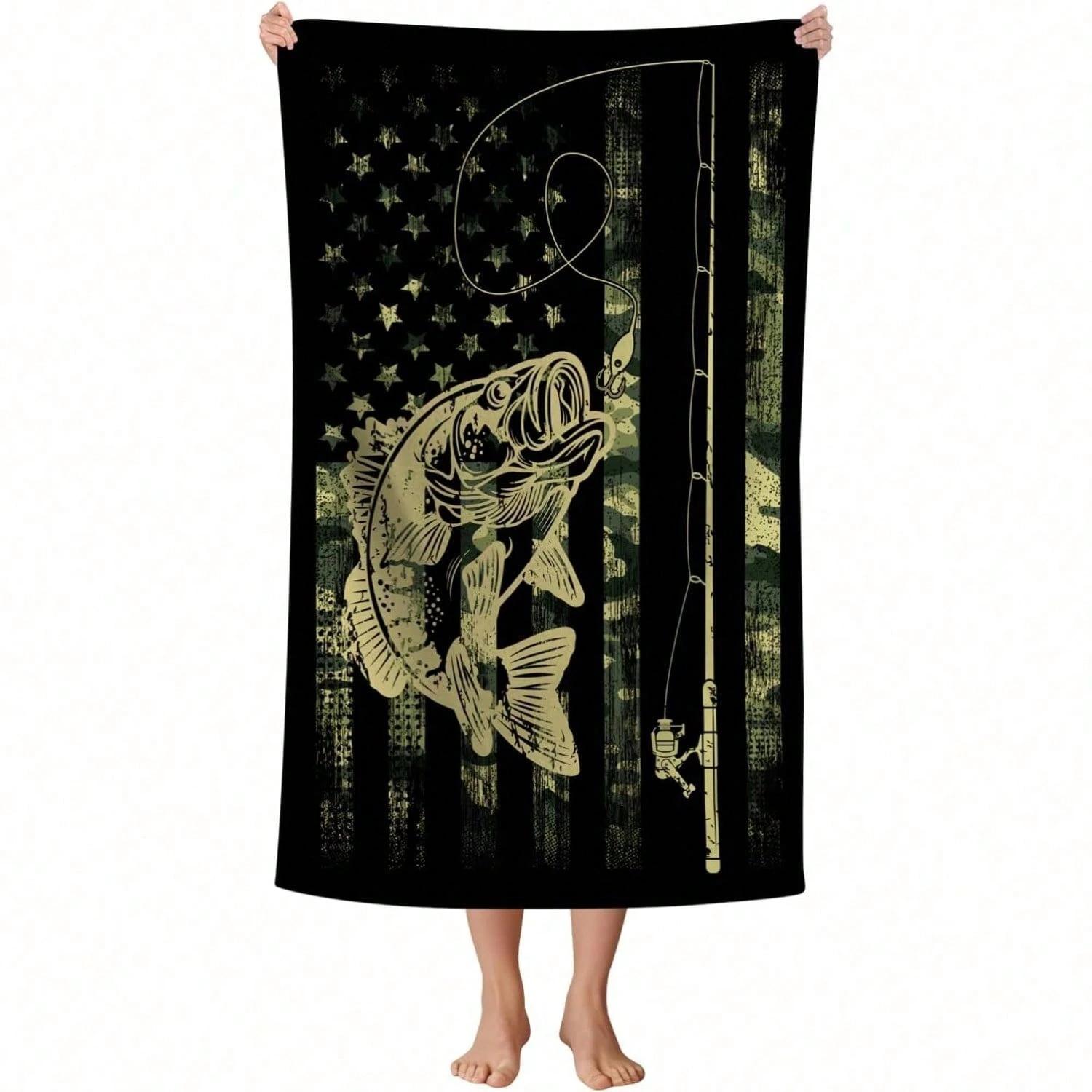 1PC Patriotic Bass Fishing Beach Towel, Polyester Lightweight Quick Dry Towel, Versatile Beach Mat for Swimwear, Travel & Outdoo W40*H60(CM)
1PC Patriotic Bass Fishing Beach Towel, Polyester Lightweight Quick Dry Towel, Versatile Beach Mat for Swimwear, Travel & Outdoo W40*H60(CM)