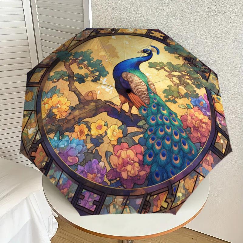 1pc Peacock Garden Stained Glass Panel Umbrella with Plastic Handle,Suitable for All Seasons Home Travel Outdoor UmbrellaDD102
1pc Peacock Garden Stained Glass Panel Umbrella with Plastic Handle,Suitable for All Seasons Home Travel Outdoor UmbrellaDD102