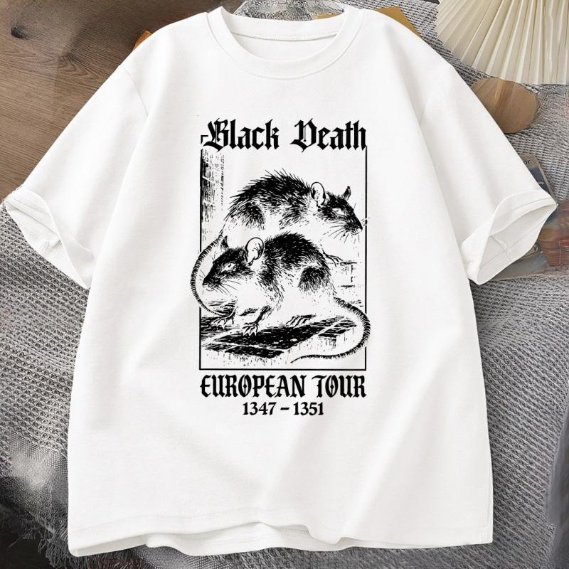 Black Death European Tour Tshirt Vintage Graphic T Shirts Gothic Rat Dark Art Tshirt Casual Short Sleeve Cotton Women Clothes 4XL
Black Death European Tour Tshirt Vintage Graphic T Shirts Gothic Rat Dark Art Tshirt Casual Short Sleeve Cotton Women Clothes 4XL