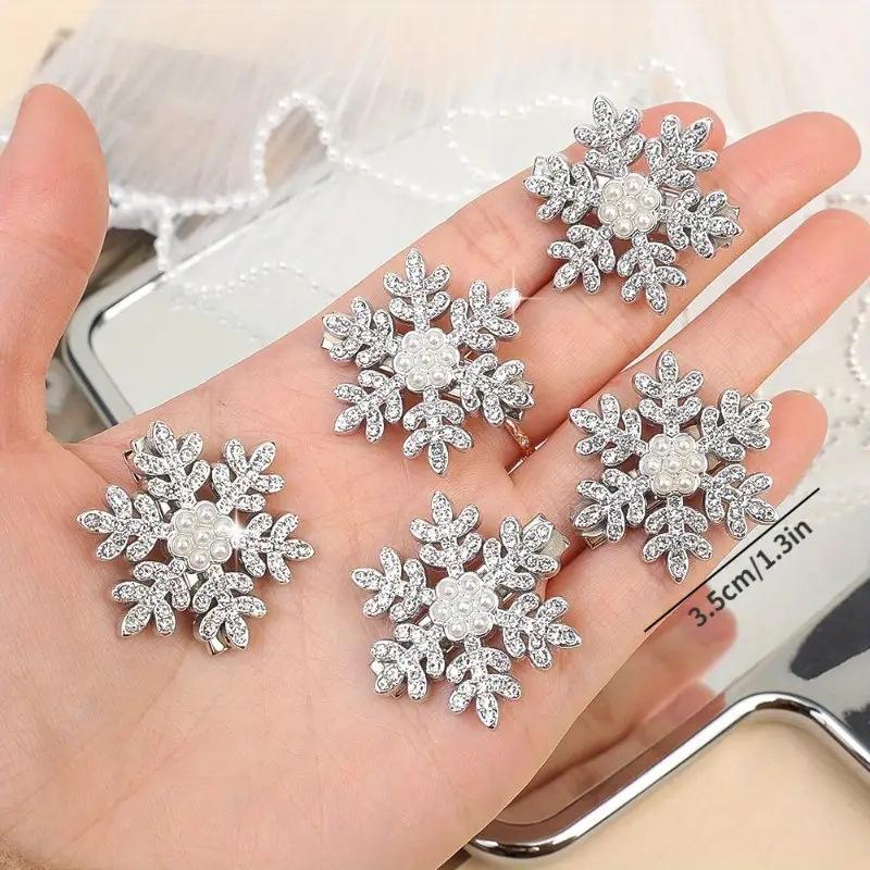Women Girls Sweet Head Side Clip Glitter Shiny Edge Hairpins Christmas Headwears Decoration 5pc Sliver Pearl Snowflake Hair Clip
Women Girls Sweet Head Side Clip Glitter Shiny Edge Hairpins Christmas Headwears Decoration 5pc Sliver Pearl Snowflake Hair Clip