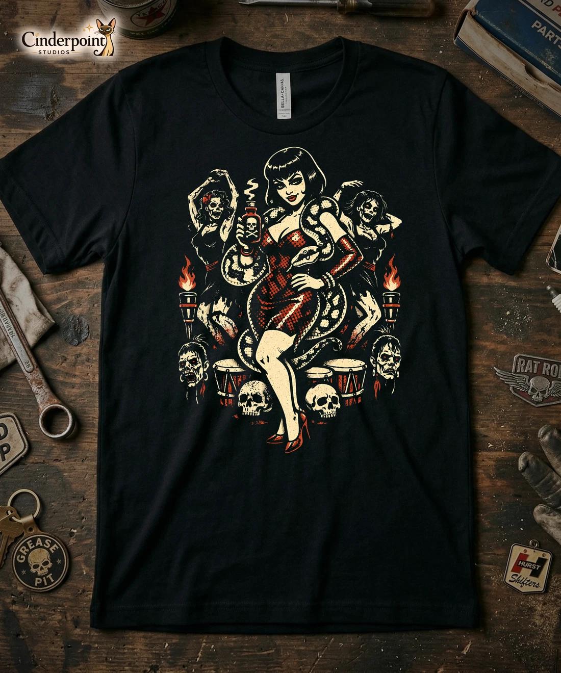 Voodoo Witch and Zombie Dancer T-shirt Retro Gothic Girl and Poison Printed T-shirt for Men and Women Casual Street Fashion -... 5XL різнокольоровий
Voodoo Witch and Zombie Dancer T-shirt Retro Gothic Girl and Poison Printed T-shirt for Men and Women Casual Street Fashion -... 5XL різнокольоровий