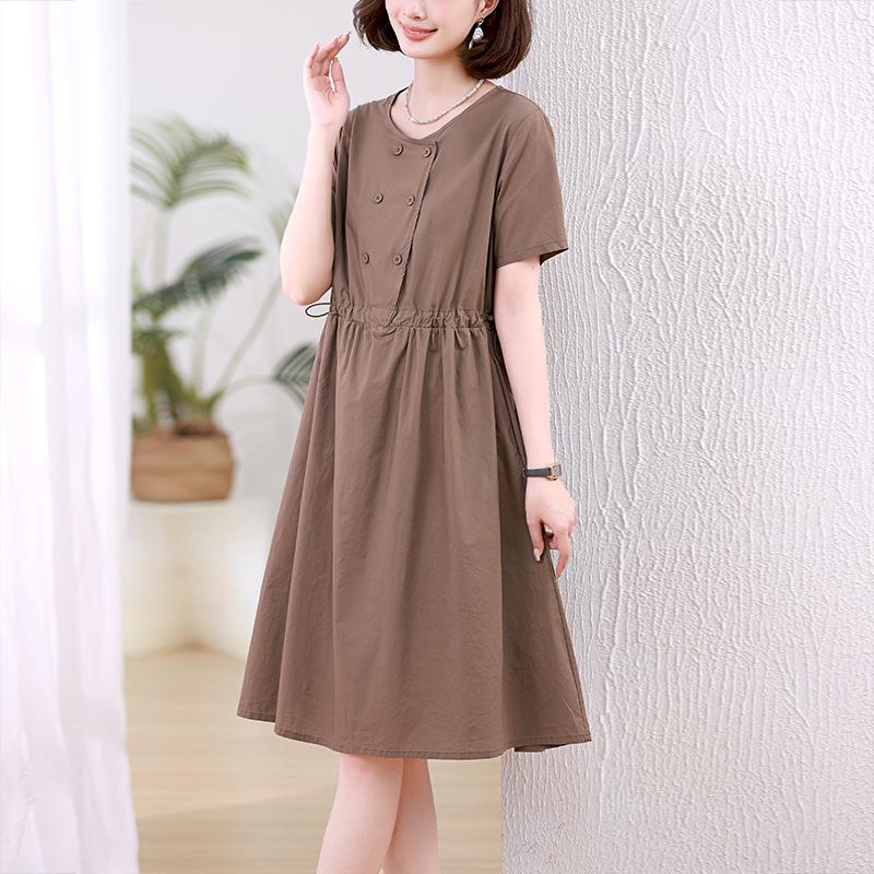 Women s 2025 Summer Fashion Pure Cotton Loose Mid-Length Short Sleeve Dress for Middle-Aged Moms XL
Women s 2025 Summer Fashion Pure Cotton Loose Mid-Length Short Sleeve Dress for Middle-Aged Moms XL
