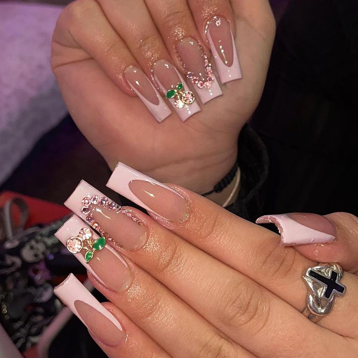 Hot New French Cherry Rhinestone Wearable Nail Tips – Extended False Nails for Manicure
Hot New French Cherry Rhinestone Wearable Nail Tips – Extended False Nails for Manicure