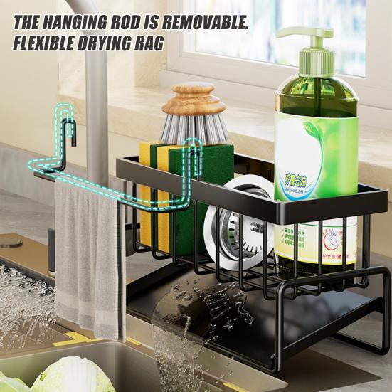Kitchen Sink Caddy Sponge Holder Tilted Self-Draining Design Large Capacity Rustproof No Drill Required Dish Soap Sponge Caddy Storage Basket сірий
Kitchen Sink Caddy Sponge Holder Tilted Self-Draining Design Large Capacity Rustproof No Drill Required Dish Soap Sponge Caddy Storage Basket сірий