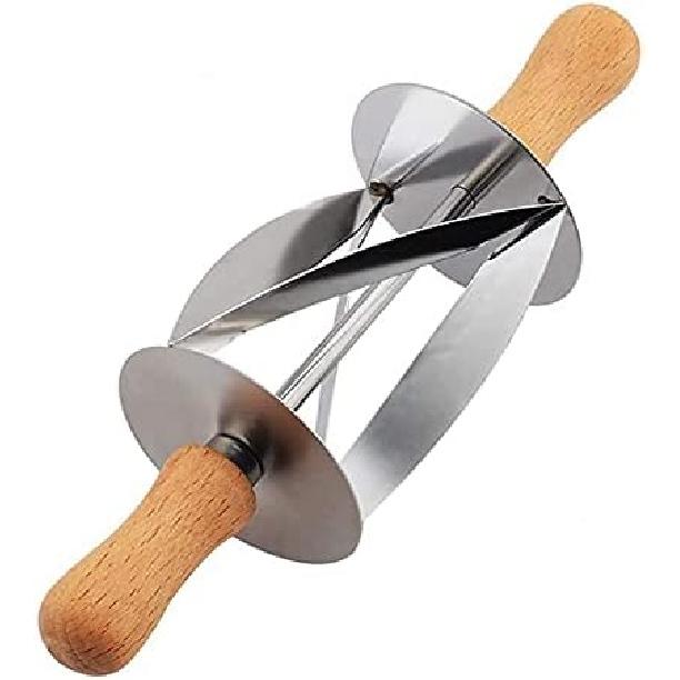 Mini Slices Croissant Cutter Roller with Wooden Handle Pastry Dough for Homemade Croissant, 1pc
Mini Slices Croissant Cutter Roller with Wooden Handle Pastry Dough for Homemade Croissant, 1pc