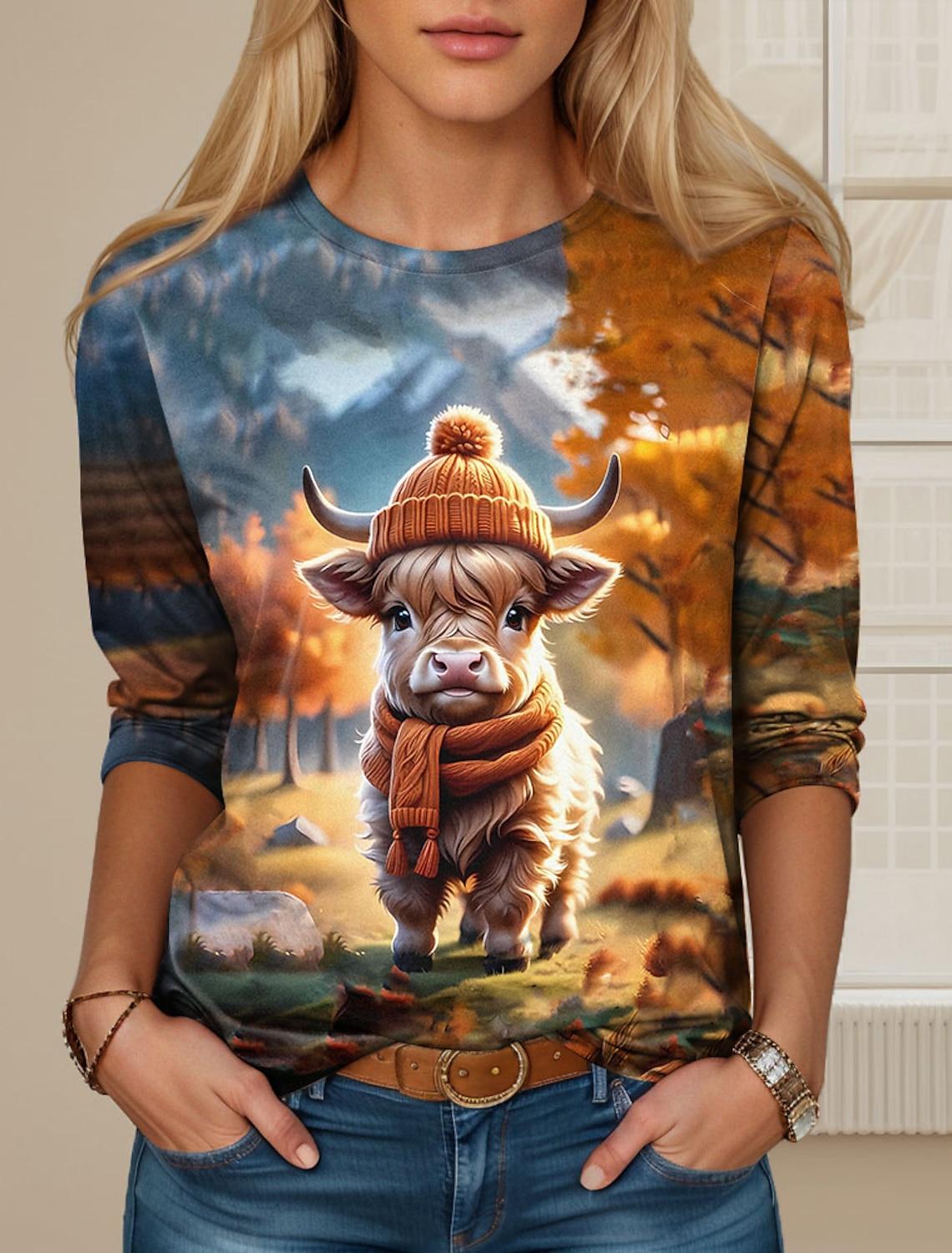 New Women s T shirt 3D Print Kawaii Animal Graphics Long Sleeve Funny Crew Neck Regular Fit Spring/Fall Thin Style Sweatshirt S
New Women s T shirt 3D Print Kawaii Animal Graphics Long Sleeve Funny Crew Neck Regular Fit Spring/Fall Thin Style Sweatshirt S