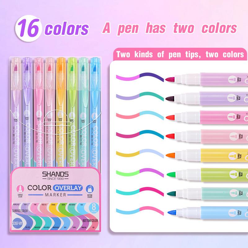 8pcs Color Double Head Fluorescent Highlighter Pen Stackable Color Drawing Markers Stationery School A7560
8pcs Color Double Head Fluorescent Highlighter Pen Stackable Color Drawing Markers Stationery School A7560