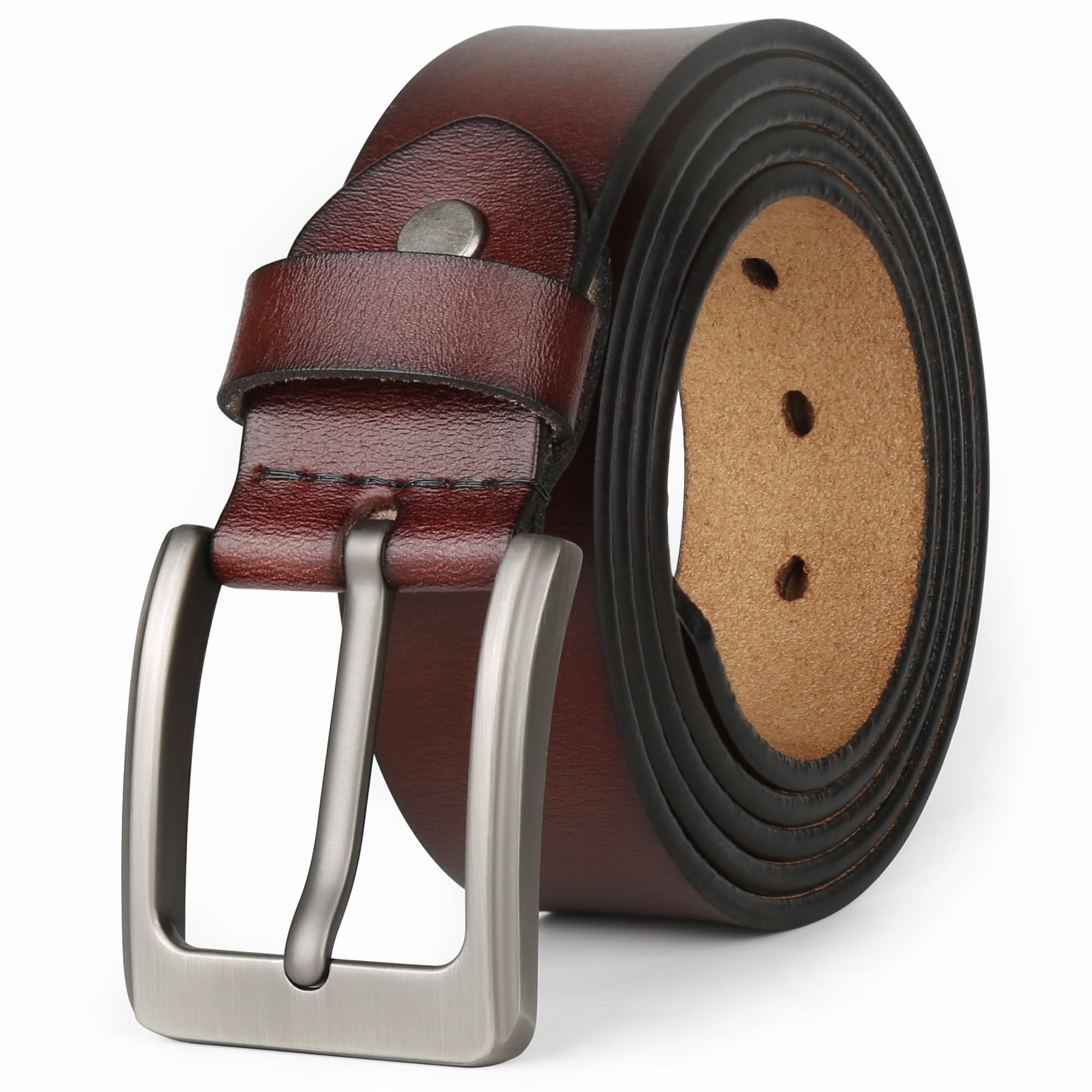 JingHao Большой размер Натуральная кожа Стильный Повседневный Джинсовый Рабочий Ремень Коричневый Обычные и Большие Размеры Длина Мужской Ремень, Ремень, Ремень, и Черный, 105-160см шоколадный