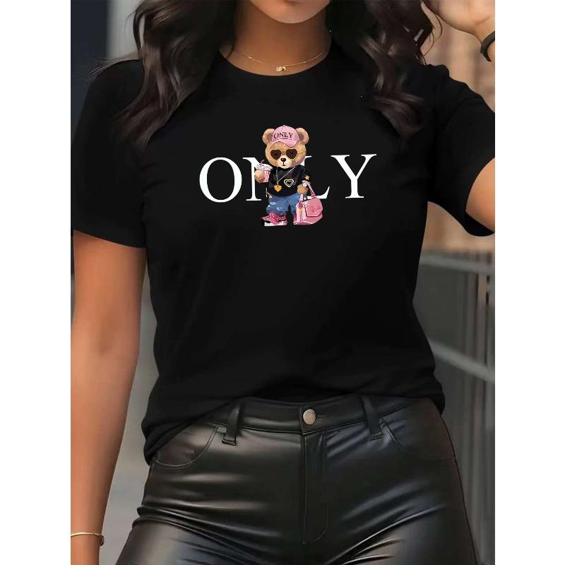 European Size Trendy Cool Bear Art Letter Print - Elegant and Fashionable - Women s Round Neck Pullover T-Shirt, Casual Sport Short Sleeve 4XL
European Size Trendy Cool Bear Art Letter Print - Elegant and Fashionable - Women s Round Neck Pullover T-Shirt, Casual Sport Short Sleeve 4XL