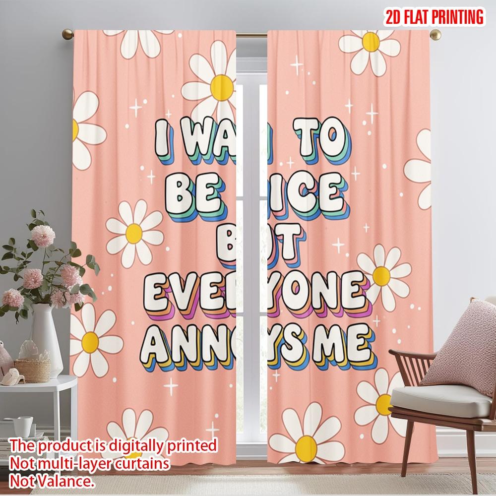2pcs 2D flat printing Curtain I Want To Be Nice Annoying Me Fabric Without Electricity Family Party for Living Room Outdoor 52.50×116.00 CM 2pcs
2pcs 2D flat printing Curtain I Want To Be Nice Annoying Me Fabric Without Electricity Family Party for Living Room Outdoor 52.50×116.00 CM 2pcs