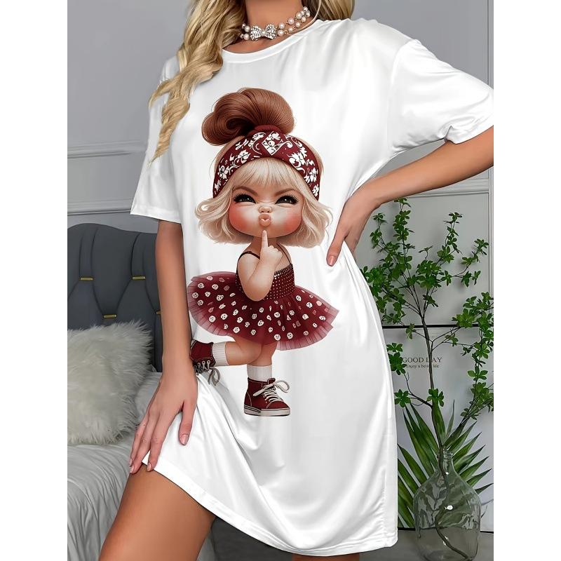 2026 Women s Sleeping Skirt Cute Girl Printed Short Sleeve Round Neck Dress XXXL
2026 Women s Sleeping Skirt Cute Girl Printed Short Sleeve Round Neck Dress XXXL