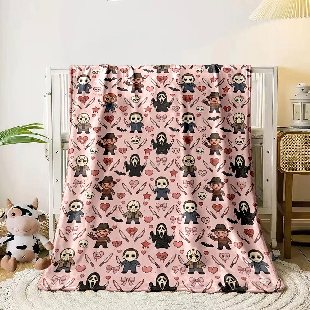 Cute cartoon horror characters mixed with knives and hearts on pink. for all seasons blanket lunch break throw gift 80cm x 120cm
Cute cartoon horror characters mixed with knives and hearts on pink. for all seasons blanket lunch break throw gift 80cm x 120cm