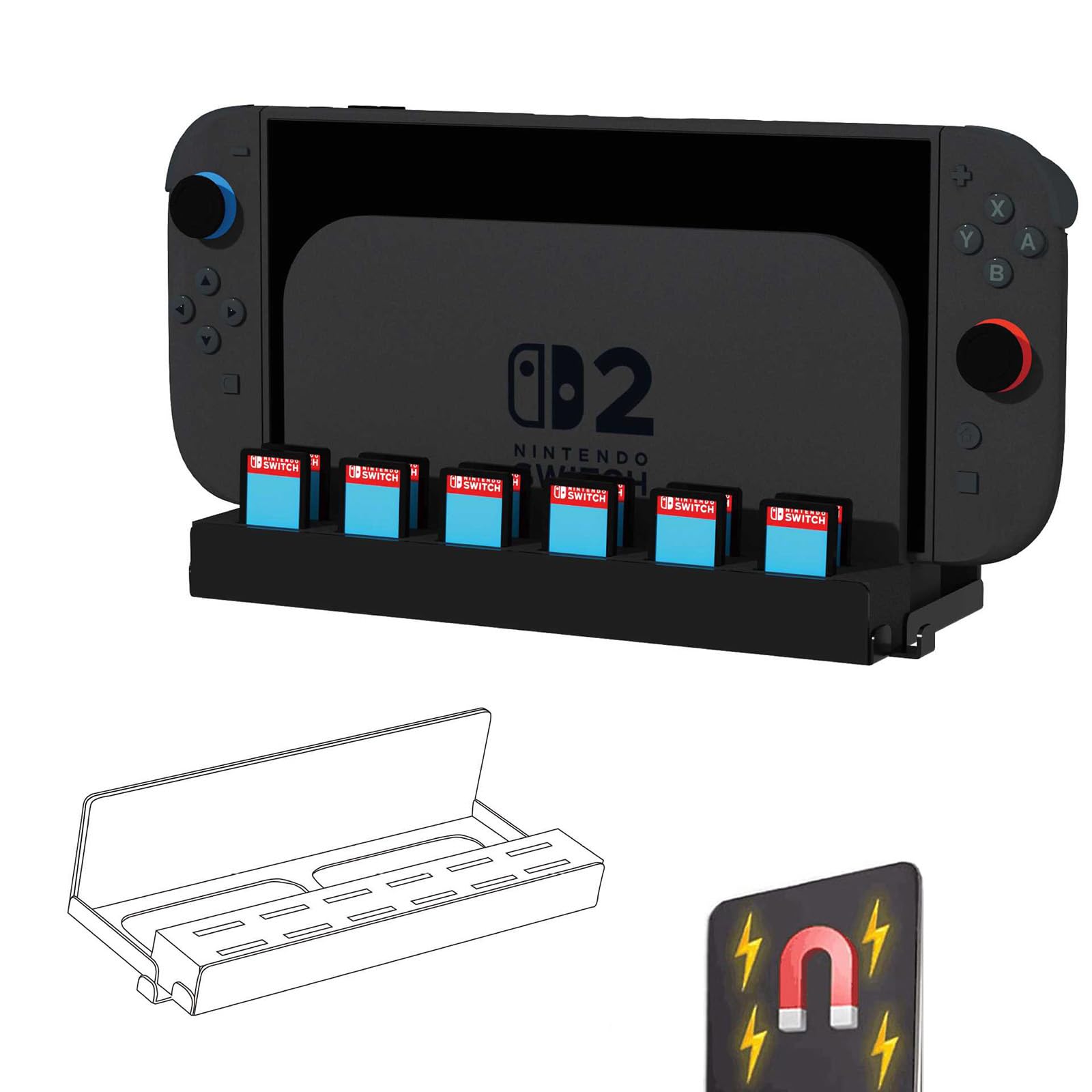 Manke Switch 2 Консоль для игр Хранение Магнитный Настенный Держатель для хранения Настенное крепление для Switch Металлический Компактный Кронштейн для хранения Вмещает 12 игровых карт 2 крючка чёрный
Manke Switch 2 Консоль для игр Хранение Магнитный Настенный Держатель для хранения Настенное крепление для Switch Металлический Компактный Кронштейн для хранения Вмещает 12 игровых карт 2 крючка чёрный