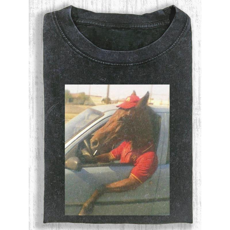 European sizes Washed Driving Pony Printed T-shirt | High-Quality Batik, Vintage Fashion Brand, Suitable for Everyday Wear, Loose Fit, Crew Neck 5XL чорний
European sizes Washed Driving Pony Printed T-shirt | High-Quality Batik, Vintage Fashion Brand, Suitable for Everyday Wear, Loose Fit, Crew Neck 5XL чорний
