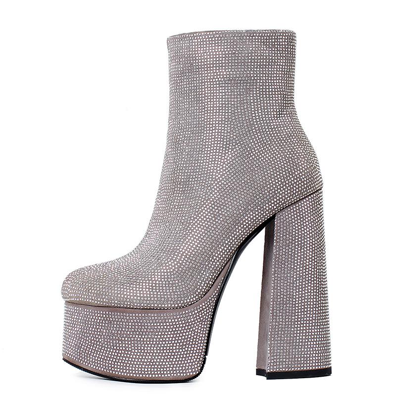 Новые осенне-зимние ботильоны на толстом высоком каблуке со стразами, женские водонепроницаемые на супервысоком каблуке 38 серый
Новые осенне-зимние ботильоны на толстом высоком каблуке со стразами, женские водонепроницаемые на супервысоком каблуке 38 серый
