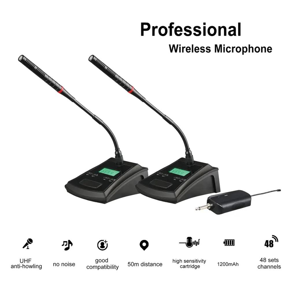 X-H02 2Pcs Gooseneck Wireless Microphone UHF Desktop Condenser Mic Set for School Church,Business Meeting Type A
X-H02 2Pcs Gooseneck Wireless Microphone UHF Desktop Condenser Mic Set for School Church,Business Meeting Type A