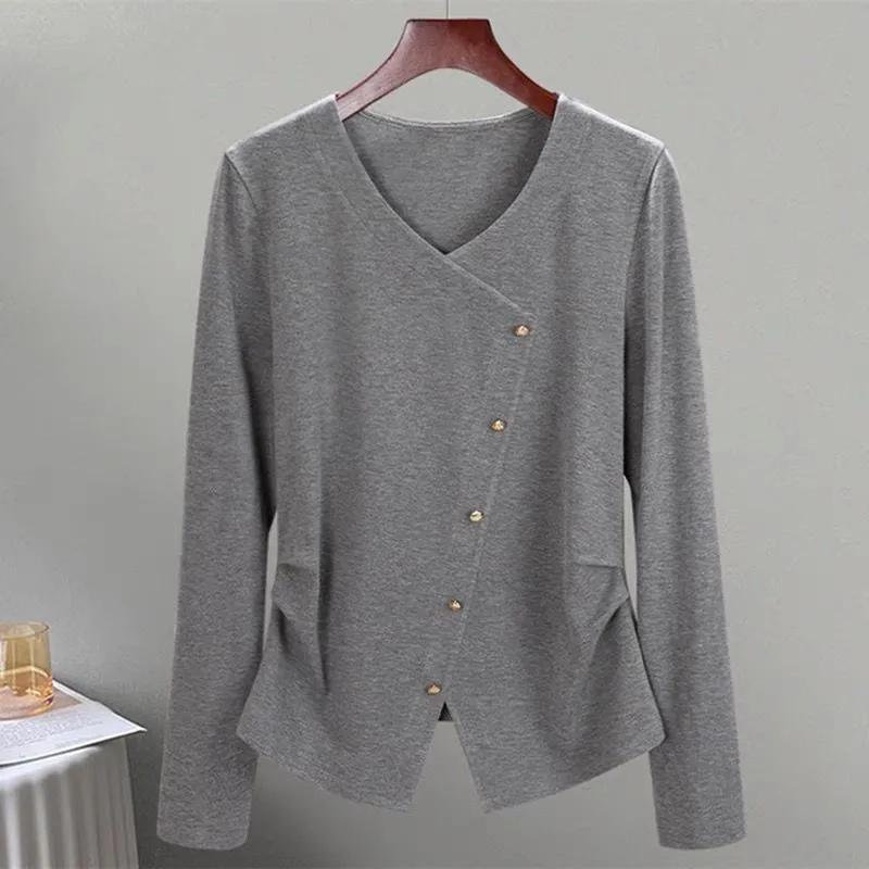 WTEMPO Чистый хлопок с длинным рукавом Женские весенне-осенние элегантные топы с V-образным вырезом однотонные облегающие повседневные универсальные рубашки на пуговицах XXL серый
WTEMPO Чистый хлопок с длинным рукавом Женские весенне-осенние элегантные топы с V-образным вырезом однотонные облегающие повседневные универсальные рубашки на пуговицах XXL серый