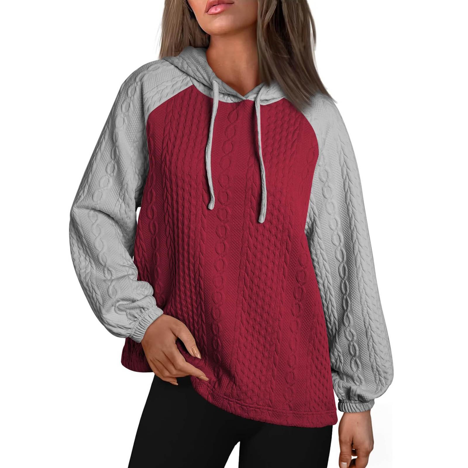 Женские толстовки с капюшоном Осень-зима Повседневные стеганые с длинным рукавом на шнурке с капюшоном и карманами S винный
Женские толстовки с капюшоном Осень-зима Повседневные стеганые с длинным рукавом на шнурке с капюшоном и карманами S винный