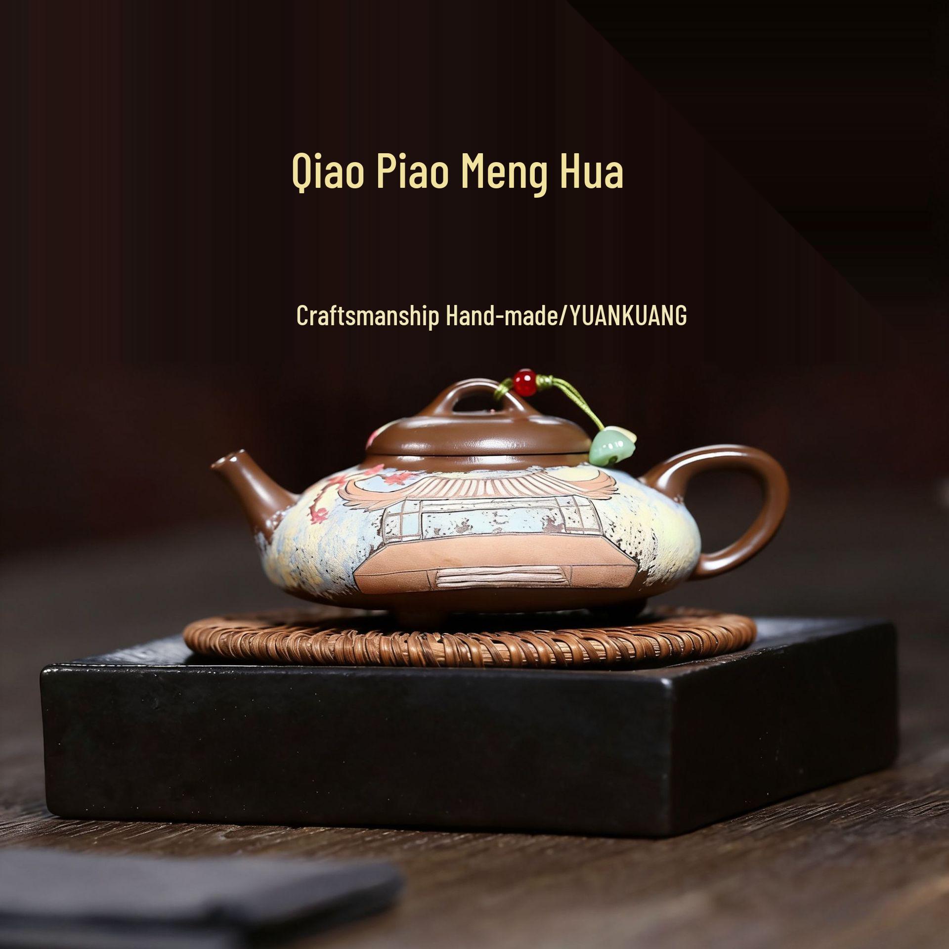 Handmade Yixing Zisha Gourd Teapot in Red Gold Vermilion Clay with Inner Push Ball and Hole Bridge - High-End Gongfu Tea Set 180CC
Handmade Yixing Zisha Gourd Teapot in Red Gold Vermilion Clay with Inner Push Ball and Hole Bridge - High-End Gongfu Tea Set 180CC