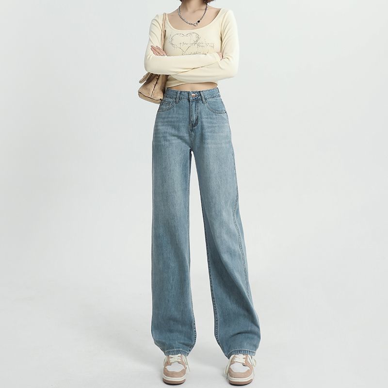 Ретро синие джинсы с высокой посадкой и широкими штанинами женские осенне-зимние новые прямые свободные и тонкие универсальные драпирующиеся брюки 2XL светло-синий
Ретро синие джинсы с высокой посадкой и широкими штанинами женские осенне-зимние новые прямые свободные и тонкие универсальные драпирующиеся брюки 2XL светло-синий