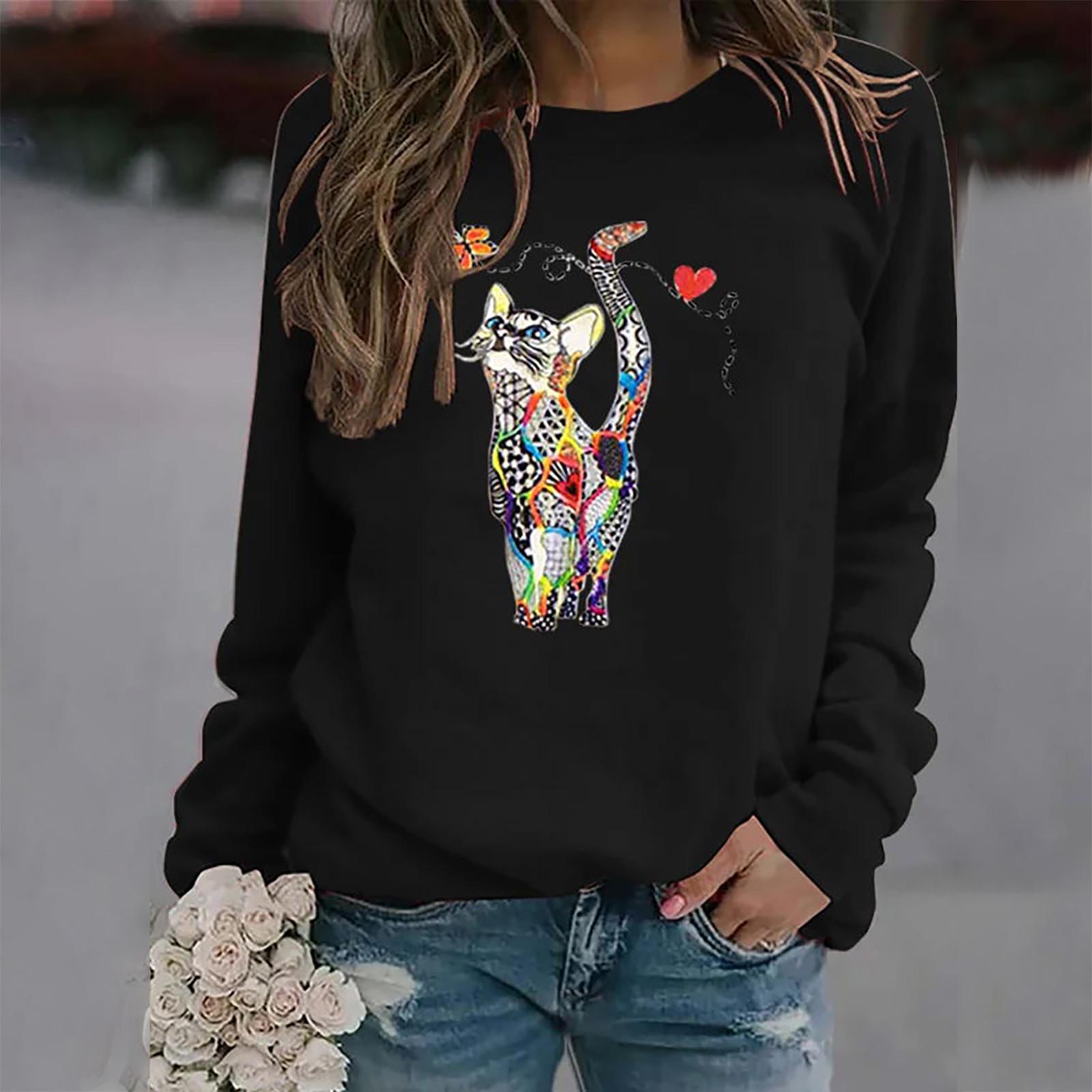 Women s Hooded Cat Print Sweatshirt Long Sleeve Top Women S чёрный
Women s Hooded Cat Print Sweatshirt Long Sleeve Top Women S чёрный