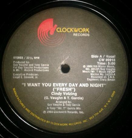 12inch Record CINDY VOLZING - I Want You Every Day And Night (Fre CW80918 Clockwork Recor 1984 US Dance & Electronica Used
12inch Record CINDY VOLZING - I Want You Every Day And Night (Fre CW80918 Clockwork Recor 1984 US Dance & Electronica Used