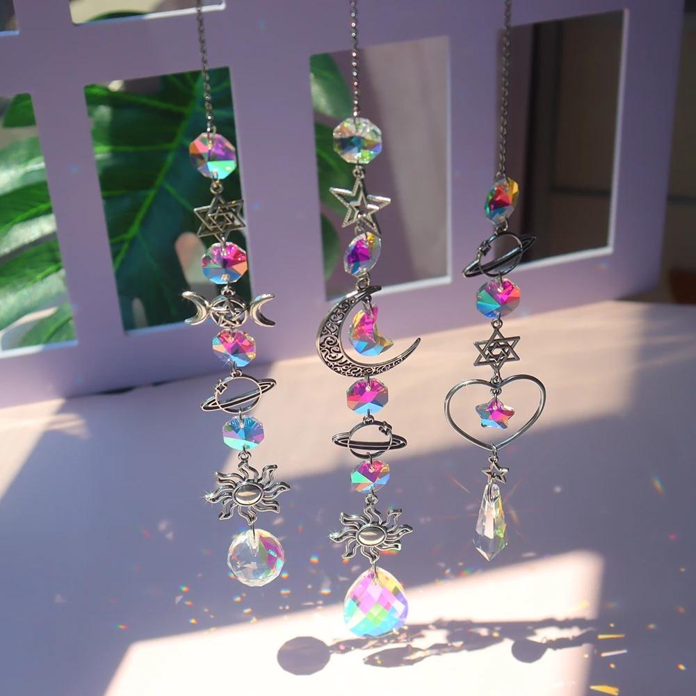 1pc Crystal Wind Chime Moon Sun Catcher Diamond Prisms Pendant Dream Catcher Rainbow Hanging Drop Home Garden Decor Windchime
1pc Crystal Wind Chime Moon Sun Catcher Diamond Prisms Pendant Dream Catcher Rainbow Hanging Drop Home Garden Decor Windchime