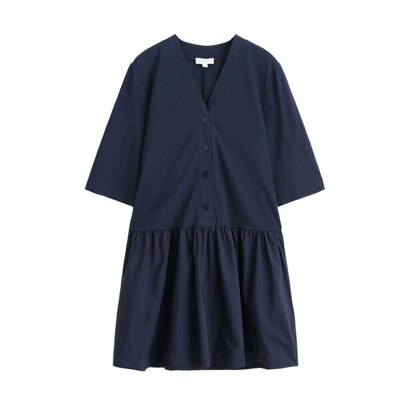 CS Autumn New Women clothes French style Chinlon Blended Casual Version V-neck A Word Mini Dress 1292713 Navy L
CS Autumn New Women clothes French style Chinlon Blended Casual Version V-neck A Word Mini Dress 1292713 Navy L