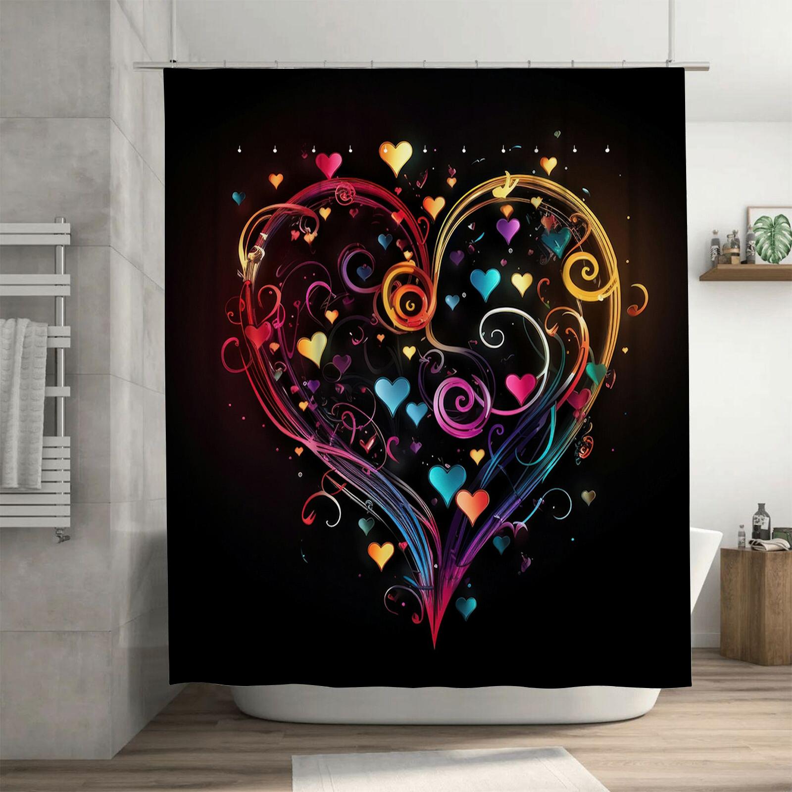 Enchanting Rainbow Heart Shower Curtain - Waterproof, Mildew-Resistant, Machine Washable For Romantic Bathroom Decor W60H190(CM)-1 Pcs
Enchanting Rainbow Heart Shower Curtain - Waterproof, Mildew-Resistant, Machine Washable For Romantic Bathroom Decor W60H190(CM)-1 Pcs