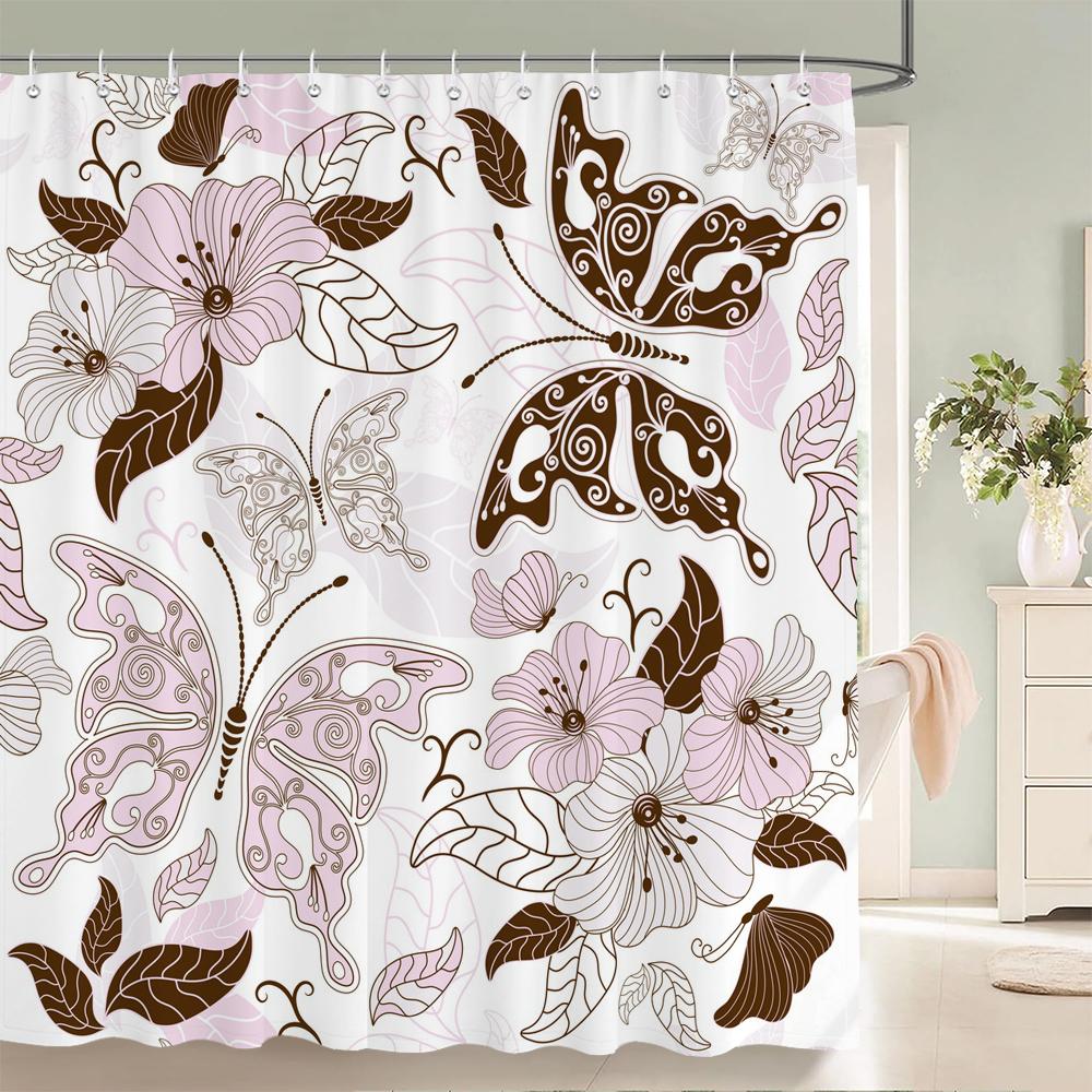 Butterfly Pattern Shower Curtain, Bathroom Decor Flowers and Butterflies Printing Waterproof Fabric Shower Curtian with Hooks W90xH180cm
Butterfly Pattern Shower Curtain, Bathroom Decor Flowers and Butterflies Printing Waterproof Fabric Shower Curtian with Hooks W90xH180cm
