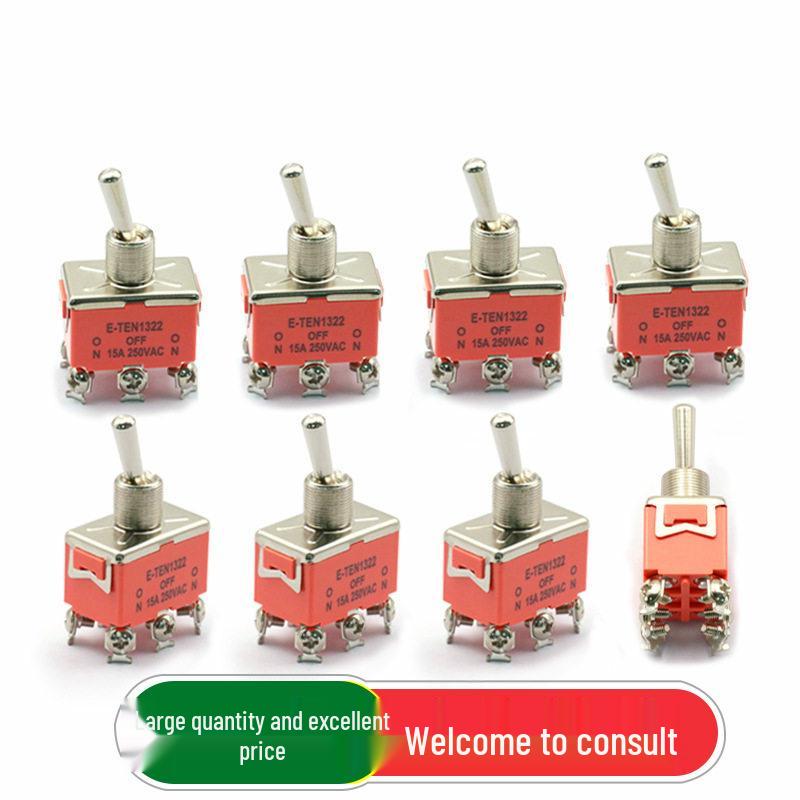 E-TEN1322 DPDT Rocker Switch - 6 Pins, 3 Positions Power Toggle
E-TEN1322 DPDT Rocker Switch - 6 Pins, 3 Positions Power Toggle