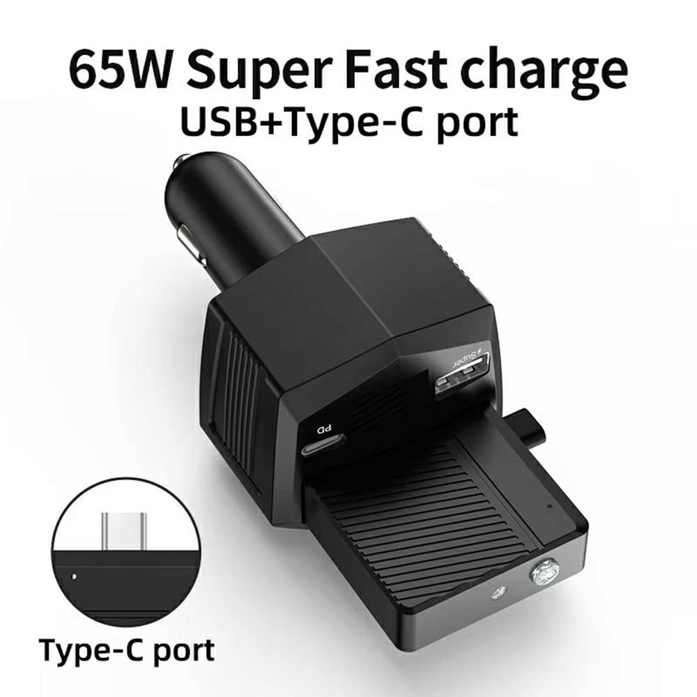 2 In 1 65W Fast Charging Car Charger Portable 2000mAh Power Bank with Flashlight for iOS Android Type C Plug
2 In 1 65W Fast Charging Car Charger Portable 2000mAh Power Bank with Flashlight for iOS Android Type C Plug
