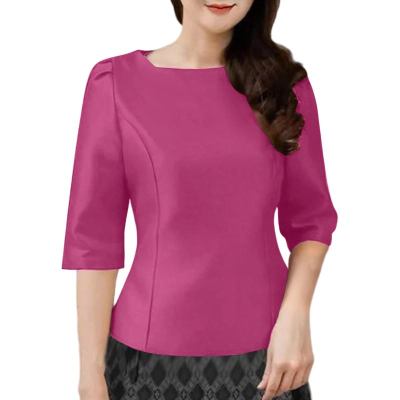 ZANZEA Женская повседневная однотонная блузка с круглым вырезом и рукавами 3/4 4XL
ZANZEA Женская повседневная однотонная блузка с круглым вырезом и рукавами 3/4 4XL