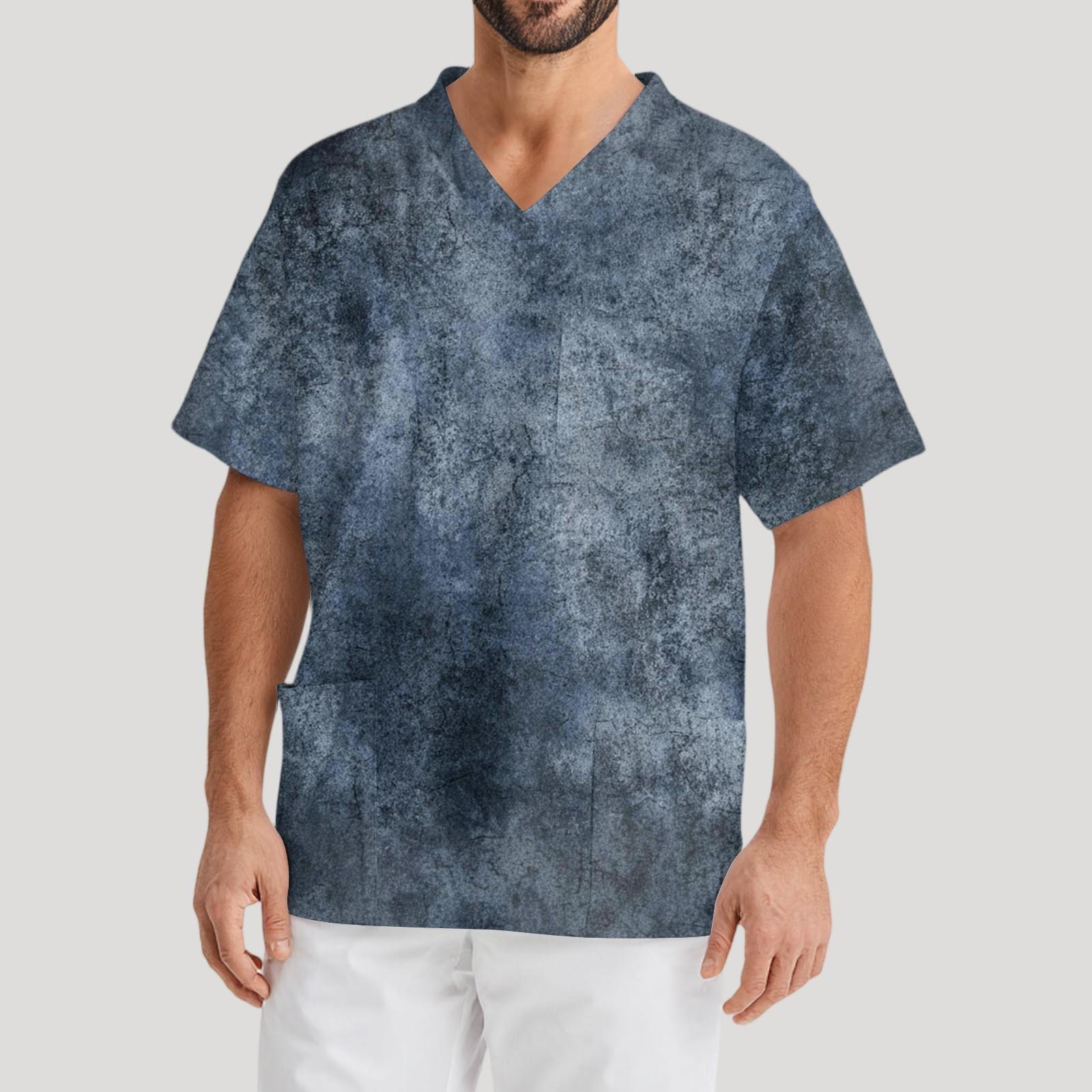 Мужская рабочая блузка с короткими рукавами и v-образным вырезом с принтом, топ с нагрудным карманом XXXL тёмно-синий
Мужская рабочая блузка с короткими рукавами и v-образным вырезом с принтом, топ с нагрудным карманом XXXL тёмно-синий