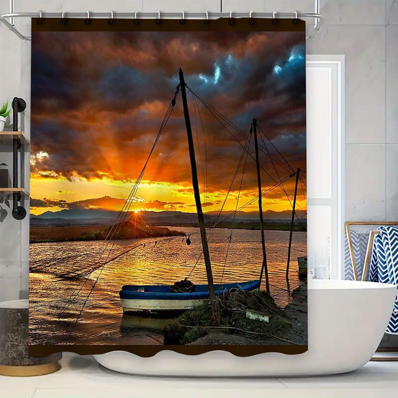 Coastal Ocean Sunset Boat Shower Curtain Beach Themed Decor Waterproof Bathroom Set Artistic Landscape Photography Home Textile W60H190(CM)-1 Pcs
Coastal Ocean Sunset Boat Shower Curtain Beach Themed Decor Waterproof Bathroom Set Artistic Landscape Photography Home Textile W60H190(CM)-1 Pcs