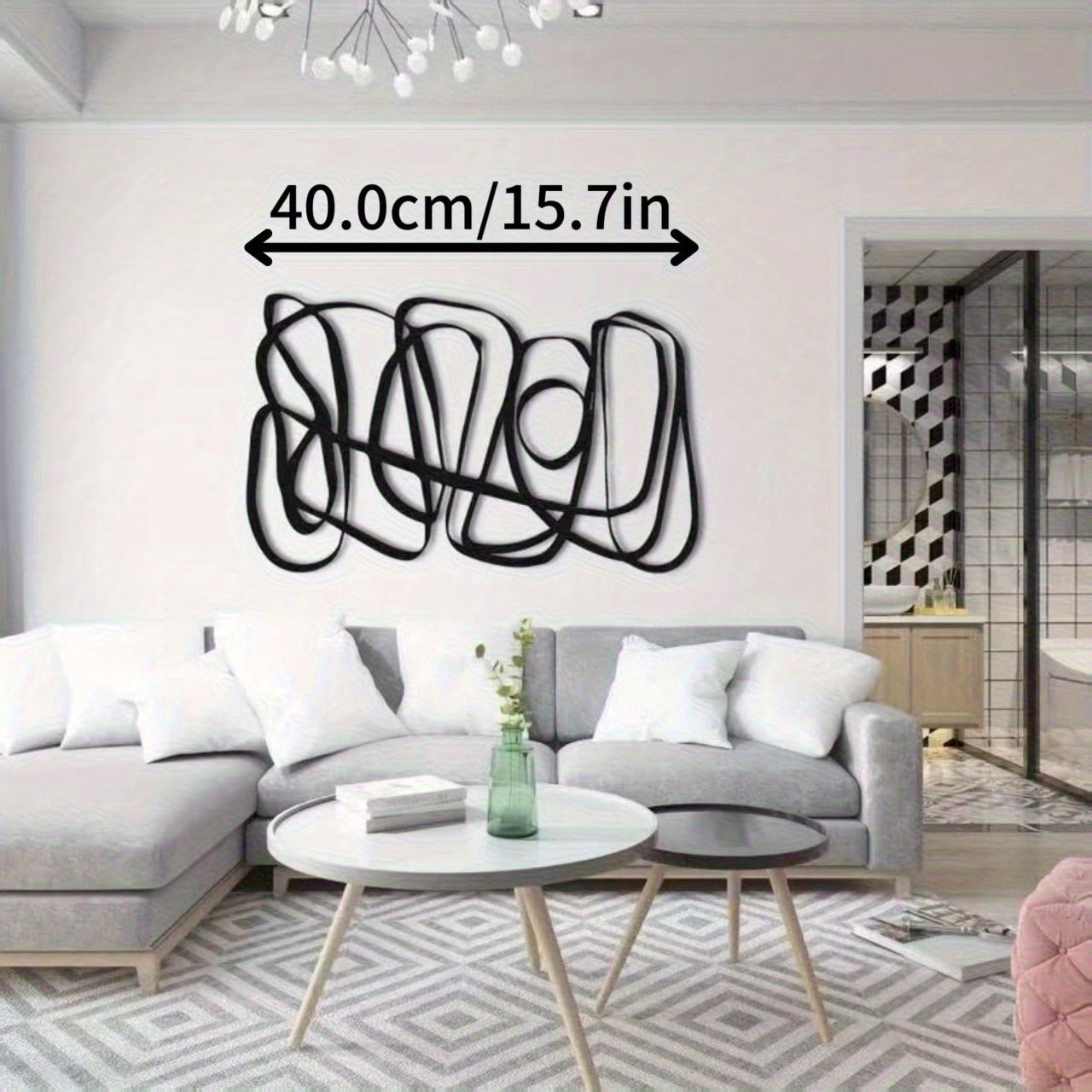 Modern Abstract Black Metal Wall Art Geometric Decor for Living Room Office Gift 40x30
Modern Abstract Black Metal Wall Art Geometric Decor for Living Room Office Gift 40x30