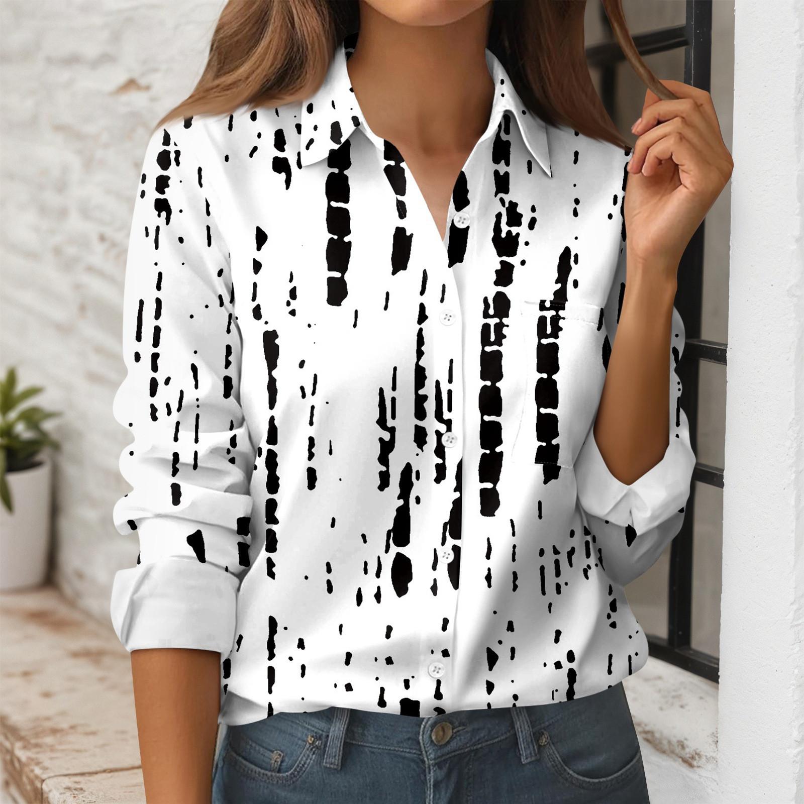 Women s Button Down Prints Shirt Long Sleeve Shirt Business Work Tops Casual With Pockets Jacket XL білий
Women s Button Down Prints Shirt Long Sleeve Shirt Business Work Tops Casual With Pockets Jacket XL білий