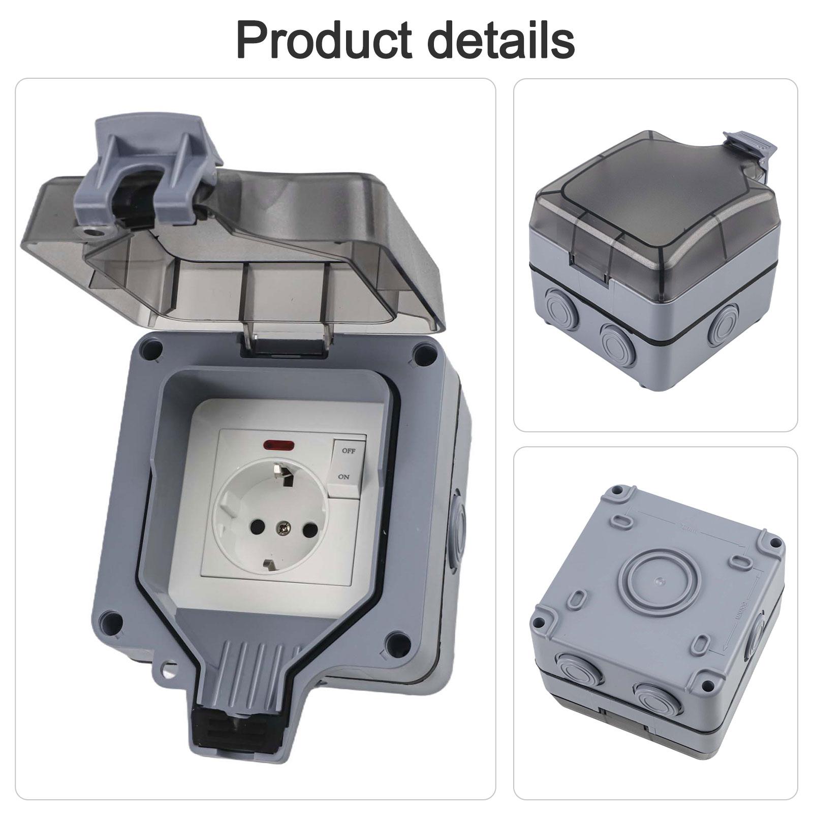 IP66 Outdoor Waterproof Socket with Switch and Indicator Light 16A 1 Way Wall Socket Suitable for Parking and Construction Sites China Mainland
IP66 Outdoor Waterproof Socket with Switch and Indicator Light 16A 1 Way Wall Socket Suitable for Parking and Construction Sites China Mainland
