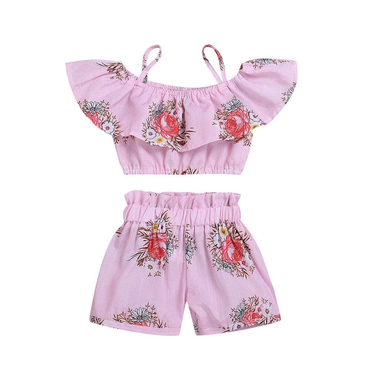 Summer Children s Floral Halter Short T-shirt and Shorts Set for Girls 130cm рожевий
Summer Children s Floral Halter Short T-shirt and Shorts Set for Girls 130cm рожевий