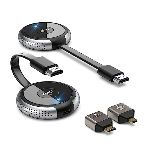 AIMIBO Wireless HDMI Transmitter/Receiver Set, Wireless HDMI Unit, Wirelessly Streams PC Video to a Display, 30m Long Range, Supports Both 2.4GHz and
AIMIBO Wireless HDMI Transmitter/Receiver Set, Wireless HDMI Unit, Wirelessly Streams PC Video to a Display, 30m Long Range, Supports Both 2.4GHz and