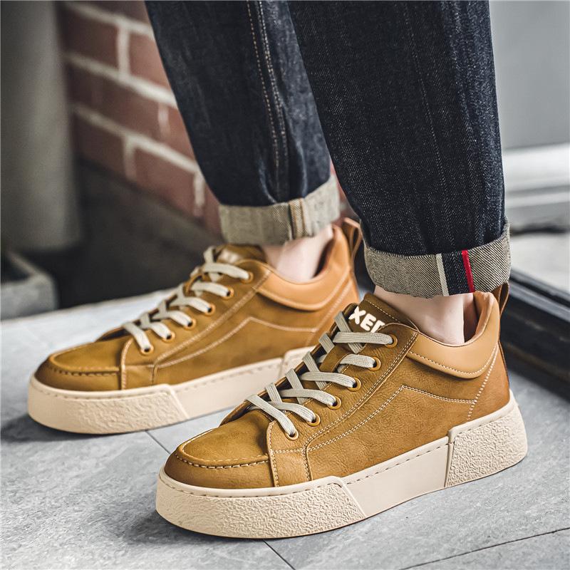 Medium and high top new leather board shoes retro men s platform casual shoes Korean version trend lace-up niche shoes 44
Medium and high top new leather board shoes retro men s platform casual shoes Korean version trend lace-up niche shoes 44