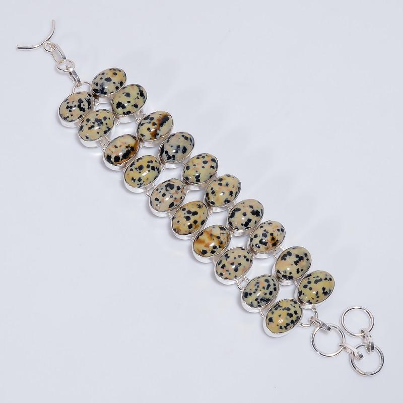 Exclusive Top Grade Qualite 100% Natural Dalmatian Jasper Oval Shape Ethnic Style Handmade Jewelry 925 Steling Silver Bracelet 6-8 WSJ-5105 срібний
Exclusive Top Grade Qualite 100% Natural Dalmatian Jasper Oval Shape Ethnic Style Handmade Jewelry 925 Steling Silver Bracelet 6-8 WSJ-5105 срібний