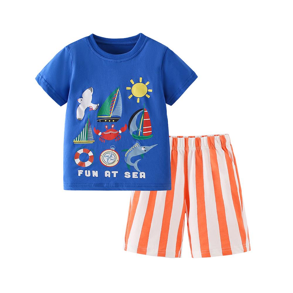 Spring/Summer Boys Ocean Stripes Short-Sleeve Set 6Y (120cm)
Spring/Summer Boys Ocean Stripes Short-Sleeve Set 6Y (120cm)