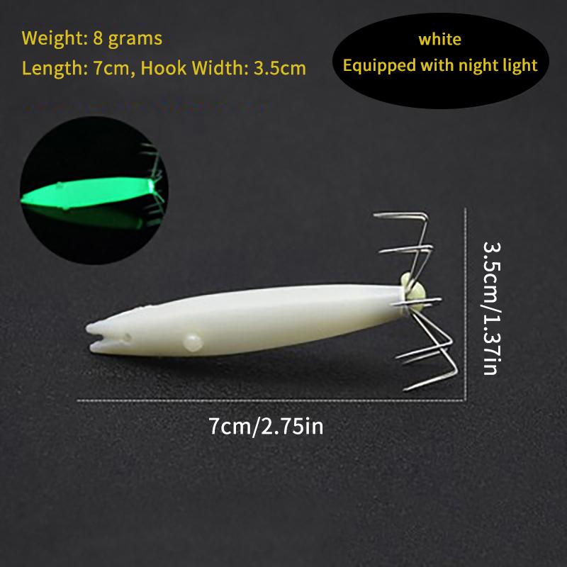 8-Pin Luminous Squid Hook Deep-Sea Fishing Hook Fishing Gear Accessories белый
8-Pin Luminous Squid Hook Deep-Sea Fishing Hook Fishing Gear Accessories белый