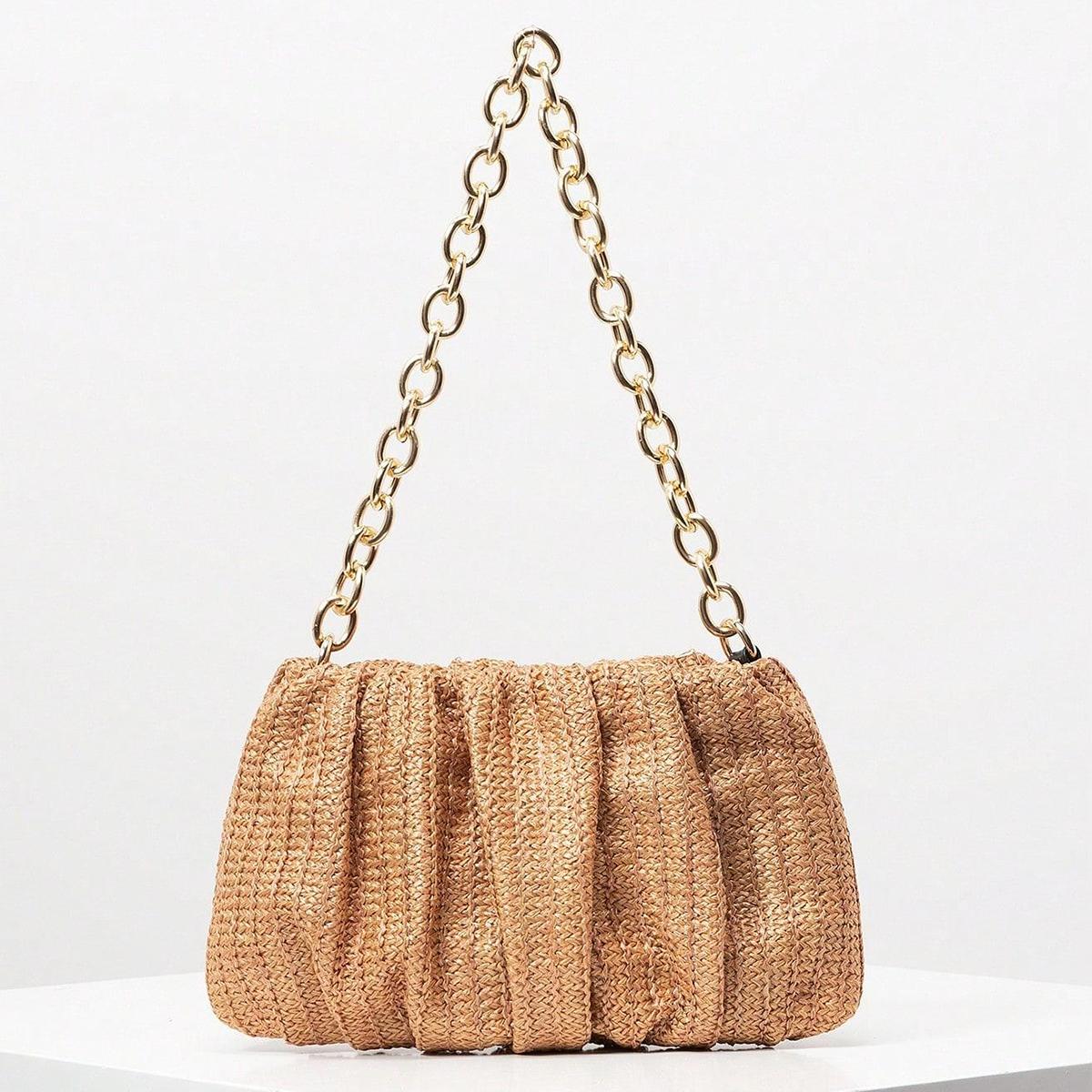 Straw Woven Shoulder Bag For Women Pleated Shoulder Bags Summer Beach Party BBQ Banquet Female Clutch Handbag Purse верблюд
Straw Woven Shoulder Bag For Women Pleated Shoulder Bags Summer Beach Party BBQ Banquet Female Clutch Handbag Purse верблюд