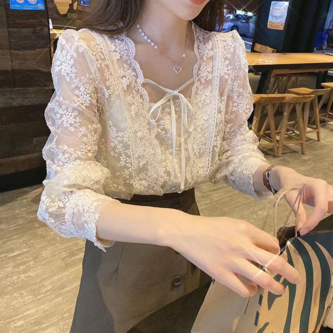 Chic Lace Camisole & Long-Sleeve Set for Women – Autumn Fashion Large абрикосовий 
Chic Lace Camisole & Long-Sleeve Set for Women – Autumn Fashion Large абрикосовий