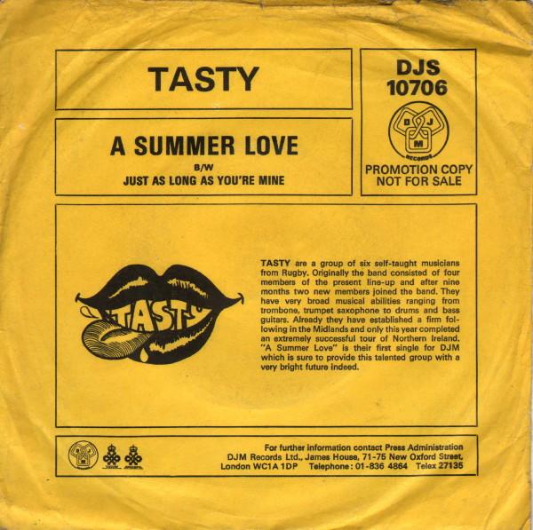 7inch Record TASTY A Summer Love DJS10706PROMO DJM Records 1976 UK Rock Used
7inch Record TASTY A Summer Love DJS10706PROMO DJM Records 1976 UK Rock Used