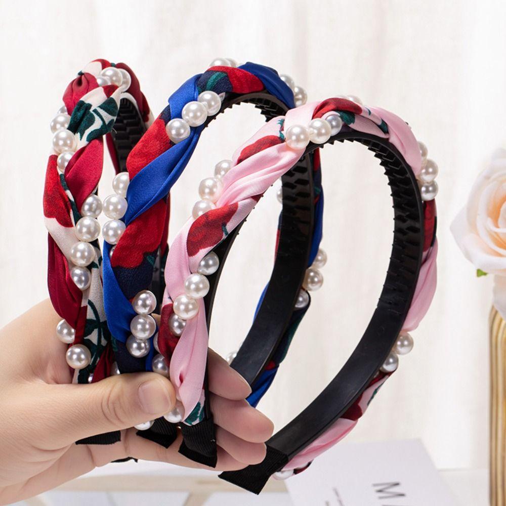 Многоцветная плетеная повязка на голову с жемчугом, модная плетеная повязка на голову с крестом, элегантный обруч для волос, вечерние 
Многоцветная плетеная повязка на голову с жемчугом, модная плетеная повязка на голову с крестом, элегантный обруч для волос, вечерние