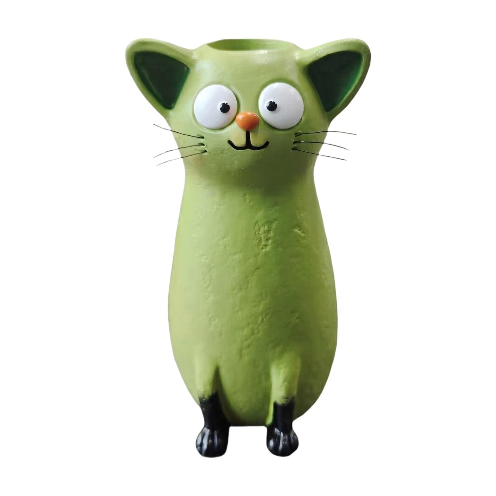 Handcrafted Ceramic Cat Vase Decorative Flower Pot with Whiskers and Textured Surface for Home Office Tabletop Ornament зелёный
Handcrafted Ceramic Cat Vase Decorative Flower Pot with Whiskers and Textured Surface for Home Office Tabletop Ornament зелёный